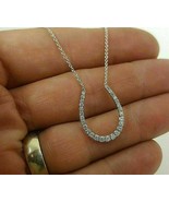 14K White Gold Over 1Ct Round Cut Diamond Horseshoe Pendant Necklaces Fr... - £77.84 GBP