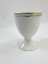 Vintage White China Egg Cup Gold Band Germany 33635 - $29.69