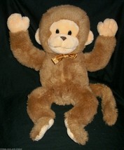 16" Vintage 1990 Ptc Prestige Toy Corp Brown Monkey Stuffed Animal Plush Noise - $56.05