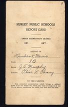 HURLEY PUBLIC SCHOOLS report card 1955/56 * Grade 8b -  Mavis Lambert - $7.50