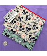 Disney Mickey Mouse Mesh Bags Set - 7.5&quot; x 6.5&quot; - Stylish and Practical ... - £23.35 GBP