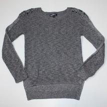 Freshman 1996 Girl&#39;s Gray Hi-Low Sweater with Criss Cross Shoulders size L 12-14 - £7.96 GBP