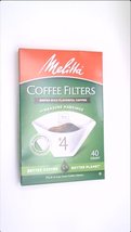 Melitta #4 Cone Coffee Filters, White, 40 Total Filters Count - Packagin... - $9.89