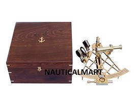 NauticalMart 12&#39;&#39; Admiral&#39;s Brass Sextant with Rosewood Box  - £156.96 GBP