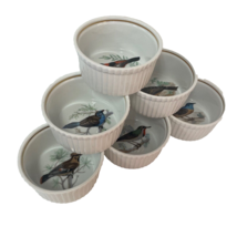 Le Faune Fireproof Porcelain Ramekins Birds By Lourioux France Lot Of 6 ... - $52.75 CAD