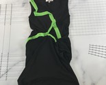 Sohung Designs Shift Dress Womens Small Black Lime Green Zippers Sleeveless - $74.55