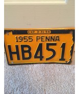 Pennsylvania 1955 License Plate  HB 451 - £25.83 GBP