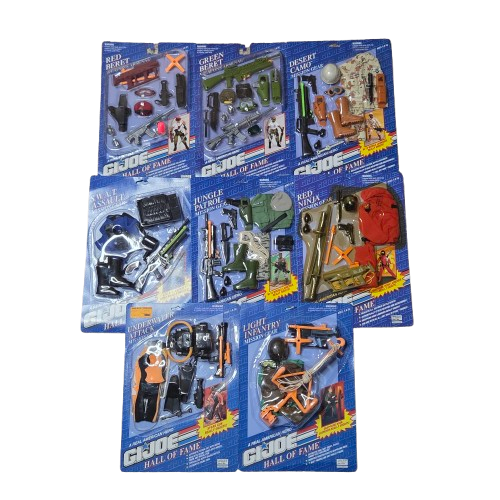 LOT OF 8 VINTAGE 1992 HASBRO GI JOE HALL OF FAME ACCESSORIES / WEAPONS NEW - $163.77 CAD