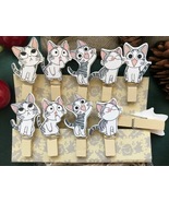 30pcs Love Cat Mini Wooden Clips,Paper Photo Peg,Birthday Party Favor De... - £5.75 GBP