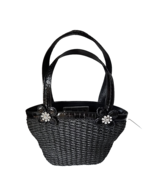 Brighton Twilight Straw Handbag Black Rhinestone Embellished Double Hand... - $645.29 MXN