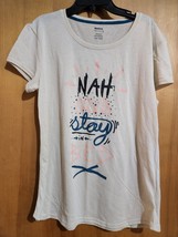 Reebok Women&#39;s Size Large &quot;Nah Ma Stay in Bed&quot; Graphic Tee - £8.43 GBP