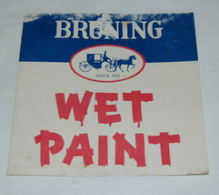 Vintage Bruning Wet Paint Paper Sign Horse &amp; Buggy Carriage Since 1923 - £10.38 GBP