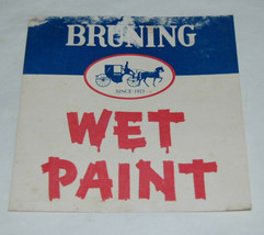 Vintage Bruning Wet Paint Paper Sign Horse &amp; Buggy Carriage Since 1923 - $12.99
