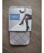 New Simply Vera Vera Wang Steel Metallic Diamond Net Tights Size 2/3 - $147.72 MXN