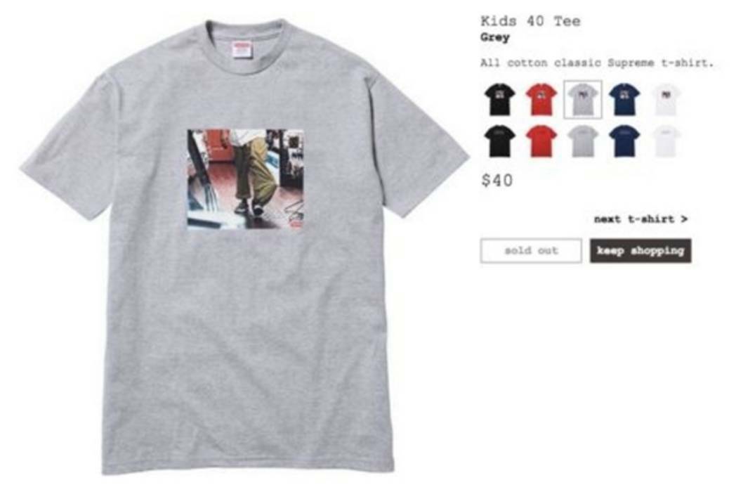Primary image for DS Supreme SS15 'Kids 40oz' Tee Heather Grey Size Small in hand 100% Authentic