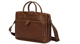  Men Briefcase Leather Made Fashion Shoulder Bag Crossbody Bags  - $130.00