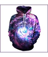 Spinning Galaxy Painted Universe Long Sleeve Cotton Pullover Hoodie Swea... - £66.66 GBP