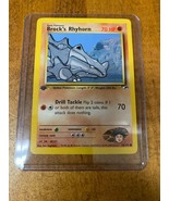 Brock&#39;s Rhyhorn Gym Challenge 70/132 Pokemon 1st Edition Card Common - £11.04 GBP