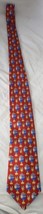 Faberge Neck Tie Mens Red Blue Egg Rooster Print Silk Silk Handmade USA - £23.71 GBP