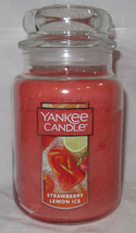Yankee Candle Large Jar Candle 100-150 hrs 22 oz STRAWBERRY LEMON ICE - £31.28 GBP