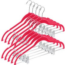 10 Pack Clothes Hangers With Clips - Pink Velvet Hangers - Made For Skir... - $29.99