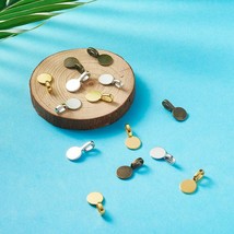 10 Glue On Jewelry Bails Round Tile Hangers Findings Mixed Lot Gold Bronze  - $67.57 MXN