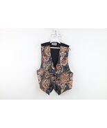 Vtg 90s Streetwear Womens Medium Tapestry Needlepoint Big Cat Tie Back V... - $1,080.03 MXN