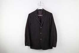 Vintage 50s 60s Rockabilly Mens 40R Wool Striped Blazer Suit Coat Jacket... - £117.97 GBP