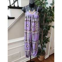 Toxik3 Jumpsuit Womens Small Purple Paisley Sleeveless Pockets Adjustabl... - $27.72