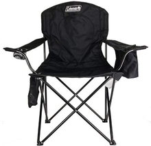 Camping Chair With Built-in 4 Can Cooler Steel Black NEW - £50.92 GBP