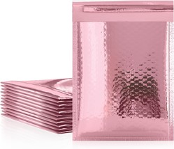 Rose Gold Metallic Bubble Mailers, 6.5 x 9 Inches. 10 Pack Metallic Padded... - £10.56 GBP