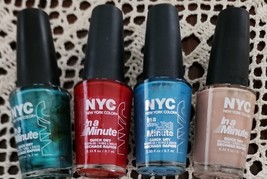 Four (4) NYC ~ In A Minute ~ Nail Polish ~ 201/206/269/282 ~ Nail Enamel... - £11.98 GBP