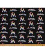 Cotton Miami Marlins MLB Baseball Team Cotton Fabric Print by the Yard D... - £26.74 GBP