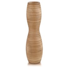Stylish Stripes and Grooves Hyperbola Mango Tree Wooden Vase - $32.30