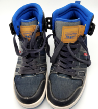 Mens Levis Sneakers Size 8.5 Black High Tops Levi Strauss &amp; Co Original Riveted - £26.85 GBP