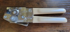 Vintage Swing-A-Way Can Opener Bottle Tan Grips Manual 6 1/2” USA Away - £11.89 GBP