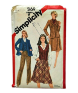 Simplicity Blazer Skirt Pants Vest Sewing Pattern 5169 Misses Size 14 Cu... - £3.05 GBP