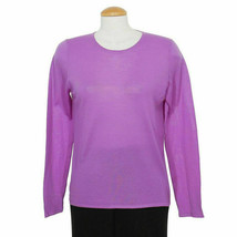 EILEEN FISHER Orchid Purple Ultrafine Merino Wool Crew Sweater Top M - £63.26 GBP