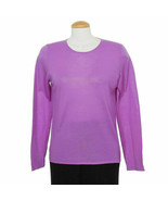 EILEEN FISHER Orchid Purple Ultrafine Merino Wool Crew Sweater Top M - £62.47 GBP