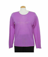EILEEN FISHER Orchid Purple Ultrafine Merino Wool Crew Sweater Top M - $108.92 CAD