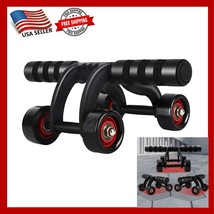 4-Wheel Ab Roller Abdominal Exercise Roller, Core Workout Trainer, Sport Fitness - £15.83 GBP