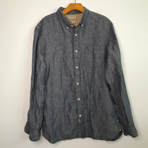 Banana Republic Linen Shirt L Blue Tailored Slim Fit Long Sleeve Button ... - $35.14