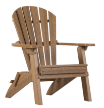 Adirondack Chair - Mahogany Folding Fan Back With Cup Holder All Weather Usa - £383.61 GBP