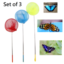 3 Pack Extendable Long Reach Butterfly Net Bug and Insect Catcher - £9.27 GBP