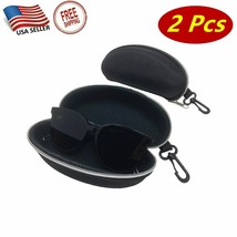 2 Pcs of Zipper Shell Eyeglasses and Sunglasses Case with Plastic Carabiner Hook - £7.07 GBP