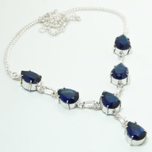 Iolite Pear Shape Cut Gemstone Handmade Fashion Necklace Jewelry 18&quot; SA ... - £6.12 GBP