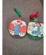 Ragedy Ann &amp; Andy Cloth Ornaments, Handmade &amp; Stuffed 4.5&quot;  Vintage - £11.20 GBP