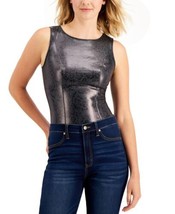 allbrand365 designer Womens Intimate Faux Leather Snake Print Bodysuit,X... - $50.00