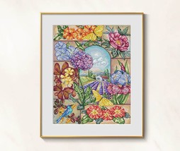 Flower Sampler Cross Stitch Garden pattern pdf - Withc Garden needlepoin... - £13.12 GBP