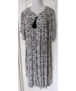 Go Softly Brown print nightgown size 3X Short sleeve front zip pockets - $29.65